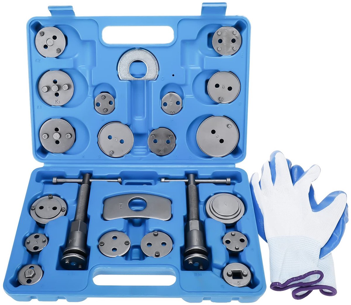 ONF3 - Remzuigerterugstelset - 22-delige gereedschapsset - Handmatig - Blauw - Remklauw gereedschap - Geschikt voor diverse automerken - 32,5 x ...