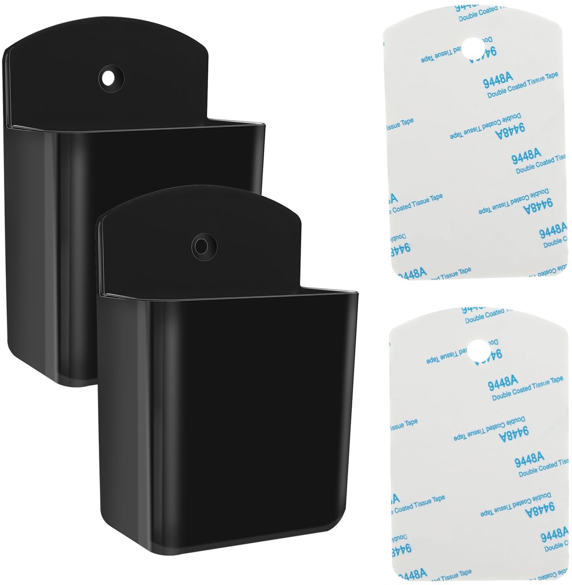 aladdien - Universele afstandsbediening houder - Wandmontage opbergbox - Zwart - Organiser voor remote en pennen - Geschikt voor thuis en kantoor