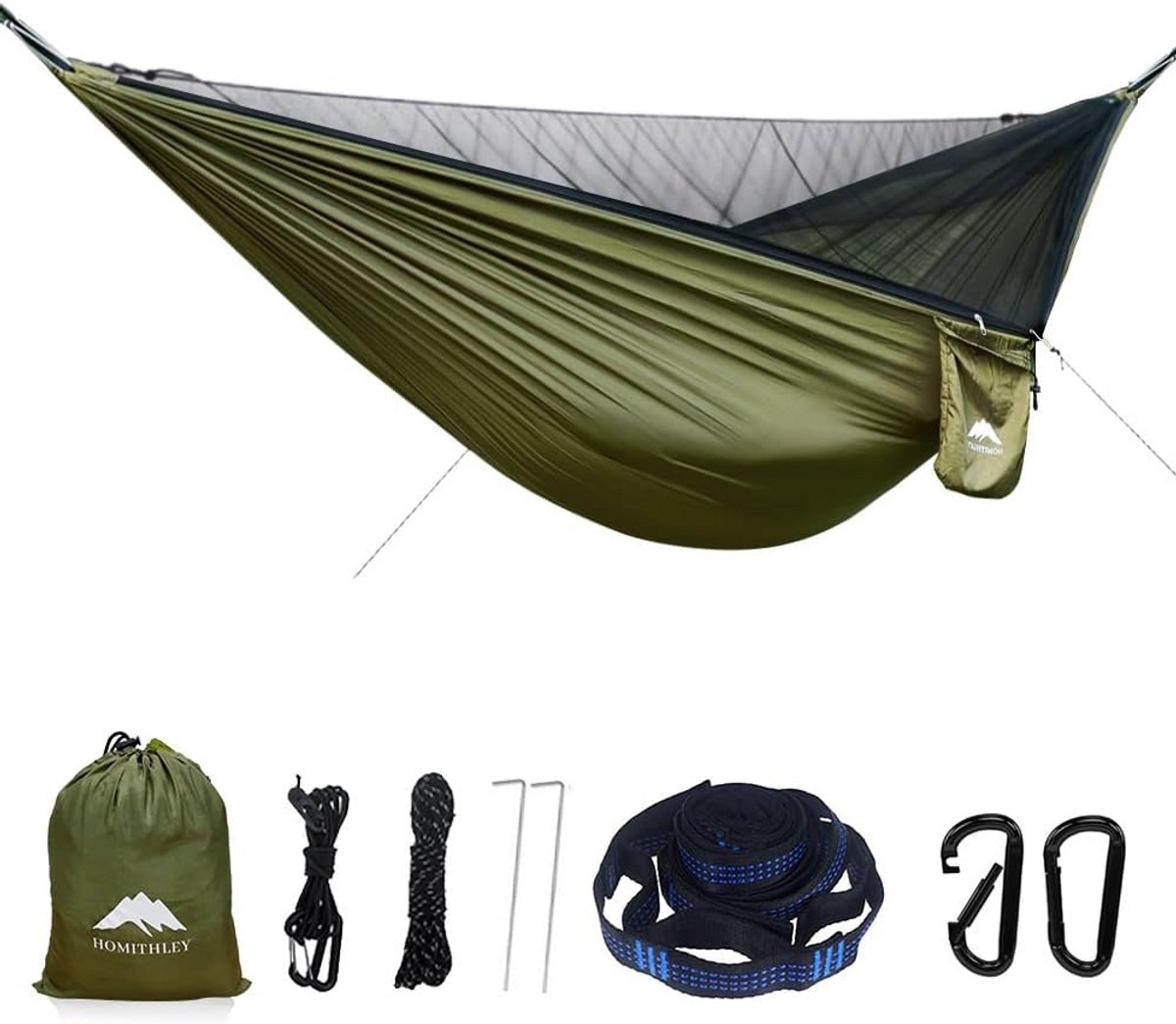 Hangmat met Mosquito Net - Draagbare Camping Hangmat voor Binnen en Buiten - Lichtgewicht voor Reizen, Wandelen, Strand en Tuin