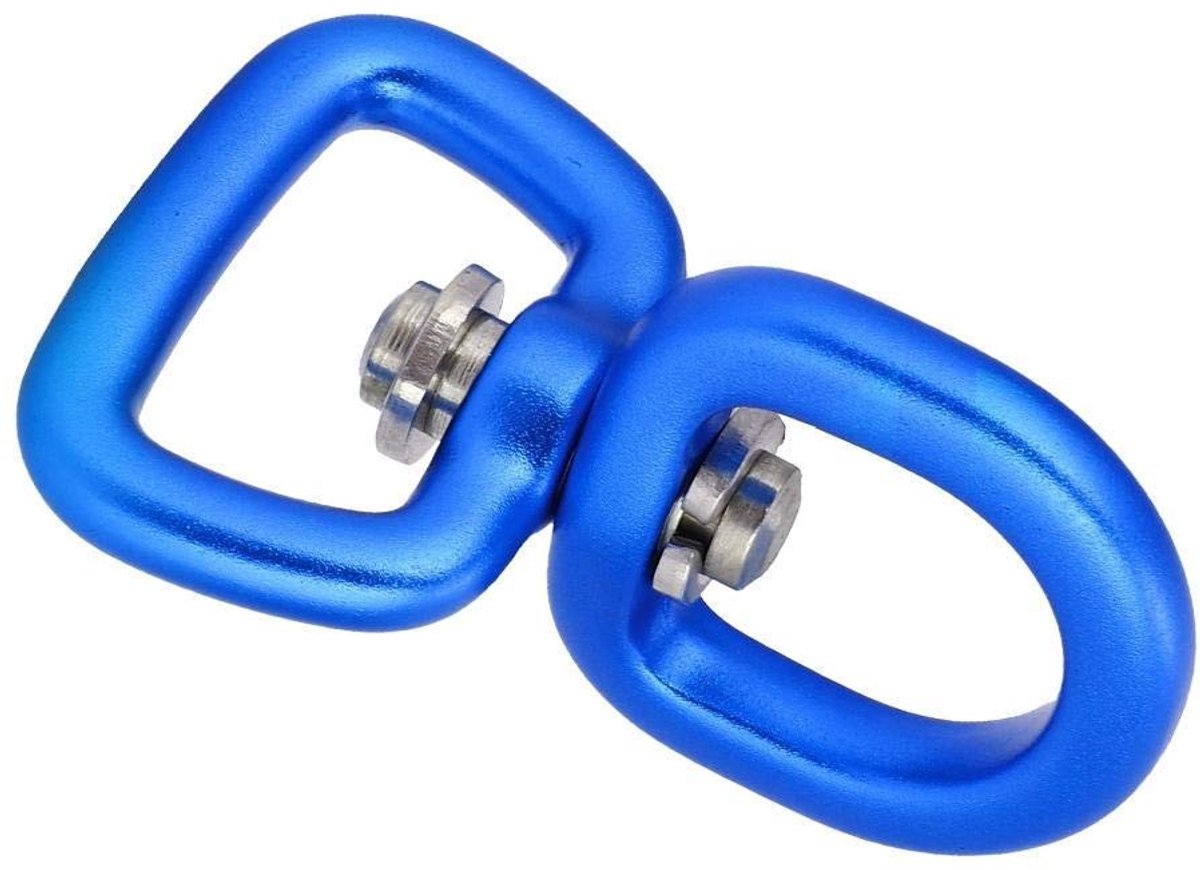 aladdien - Wervelring - Aluminiumlegering - Lichtgewicht en sterk - Donkerblauw - Sleutelring - Ideaal voor klimmen en schommels