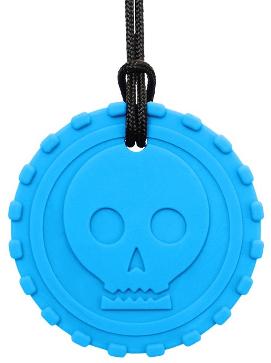 ARK Therapeutic kauwsieraad sensorisch speelgoed Pirate Coin blauw.