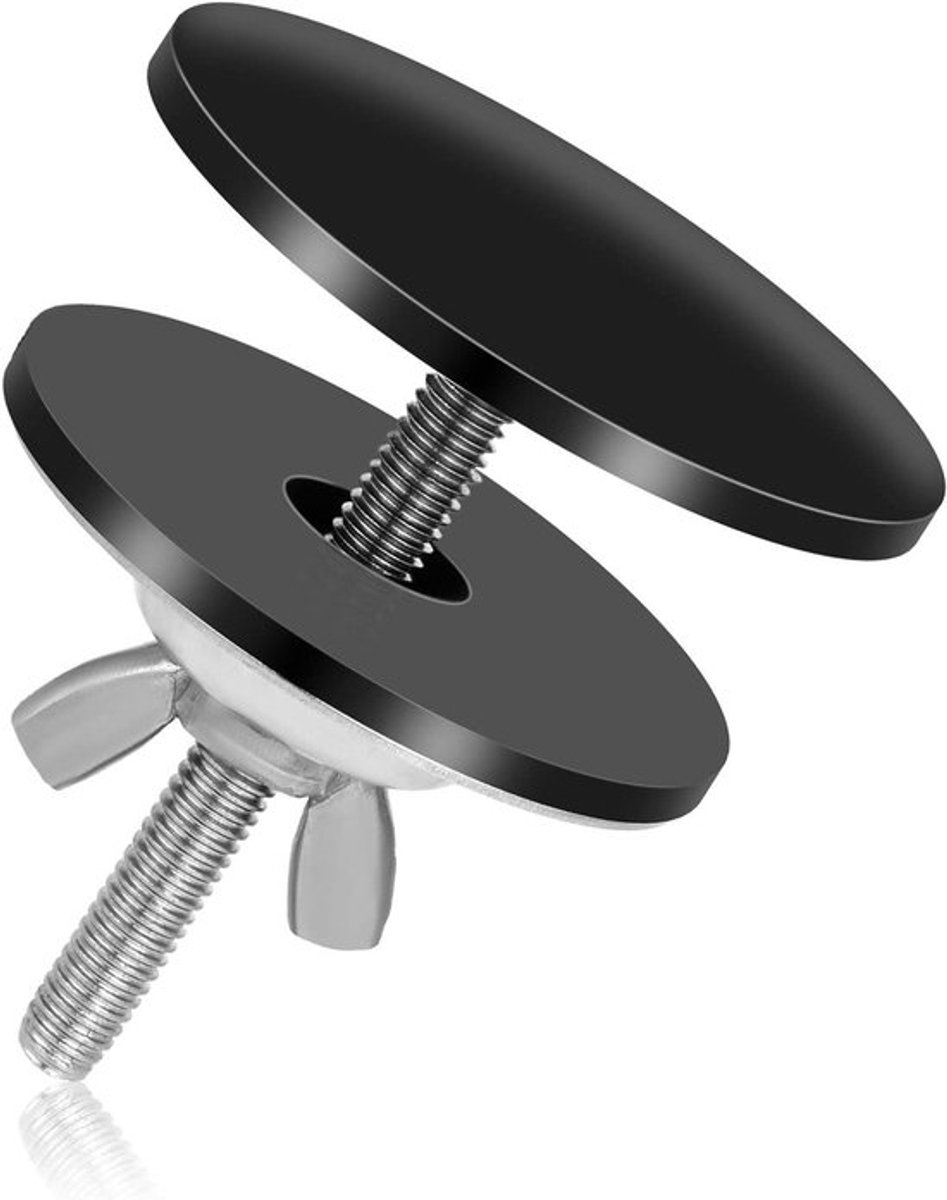 Zwarte RVS Gootsteenafdekking 5cm - Lekvrij - Kraangatafdekking