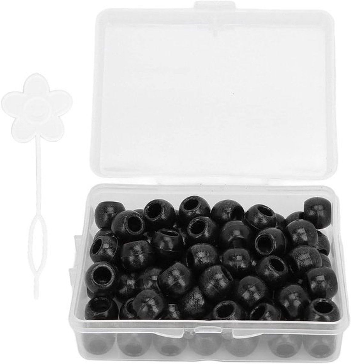 Haarbuis Kralen Set voor Haar Dreadlocks Decoratie - DIY Haaraccessoires - Zwart