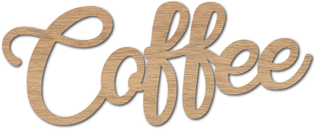 ONF3 - Koffie houten woordbord - Doe-het-zelf letters - Rustieke muurdecoratie - 25x10cm - Hout - Voor voordeur - Koffie kleur