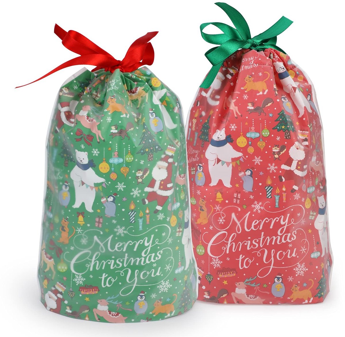 aladdien - Cadeauzakjes Kerst - Snoepzakjes - Eenvoudige verpakking - Groot formaat - Koekjeszakjes - Voor kinderen - 24 stuks