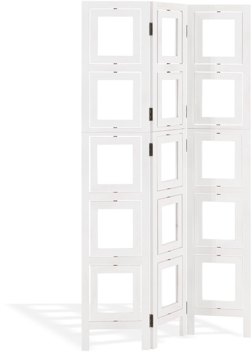Homestyle4u Kamerscherm - 93x161 cm - 3-delig - fotowand Wit