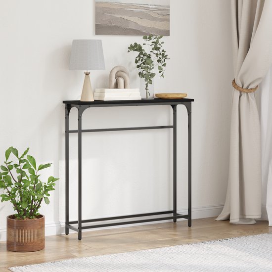 Mesa consola Kokemäki patas de horquilla metal/MDF 80 x 18 x 82 cm