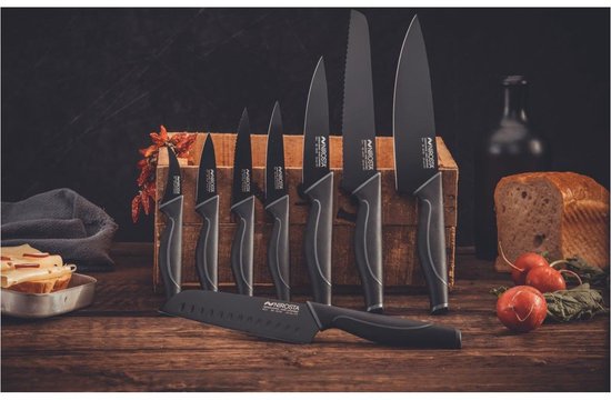 Couteau de cuisine Santoku Nirosta Black Edition 16 cm