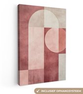 Tableau sur toile 80x120 cm - Décoration murale Figurines - Abstrait - Rose - Décoration murale salon - Décoration chambre - Accessoires chambre - Peintures sur toile