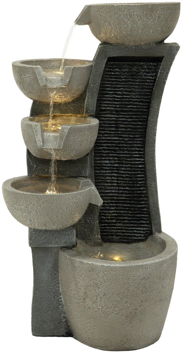 Cascade Buiten Waterornament Elektrisch Tuin Fontein LED Pomp Sleek Streams