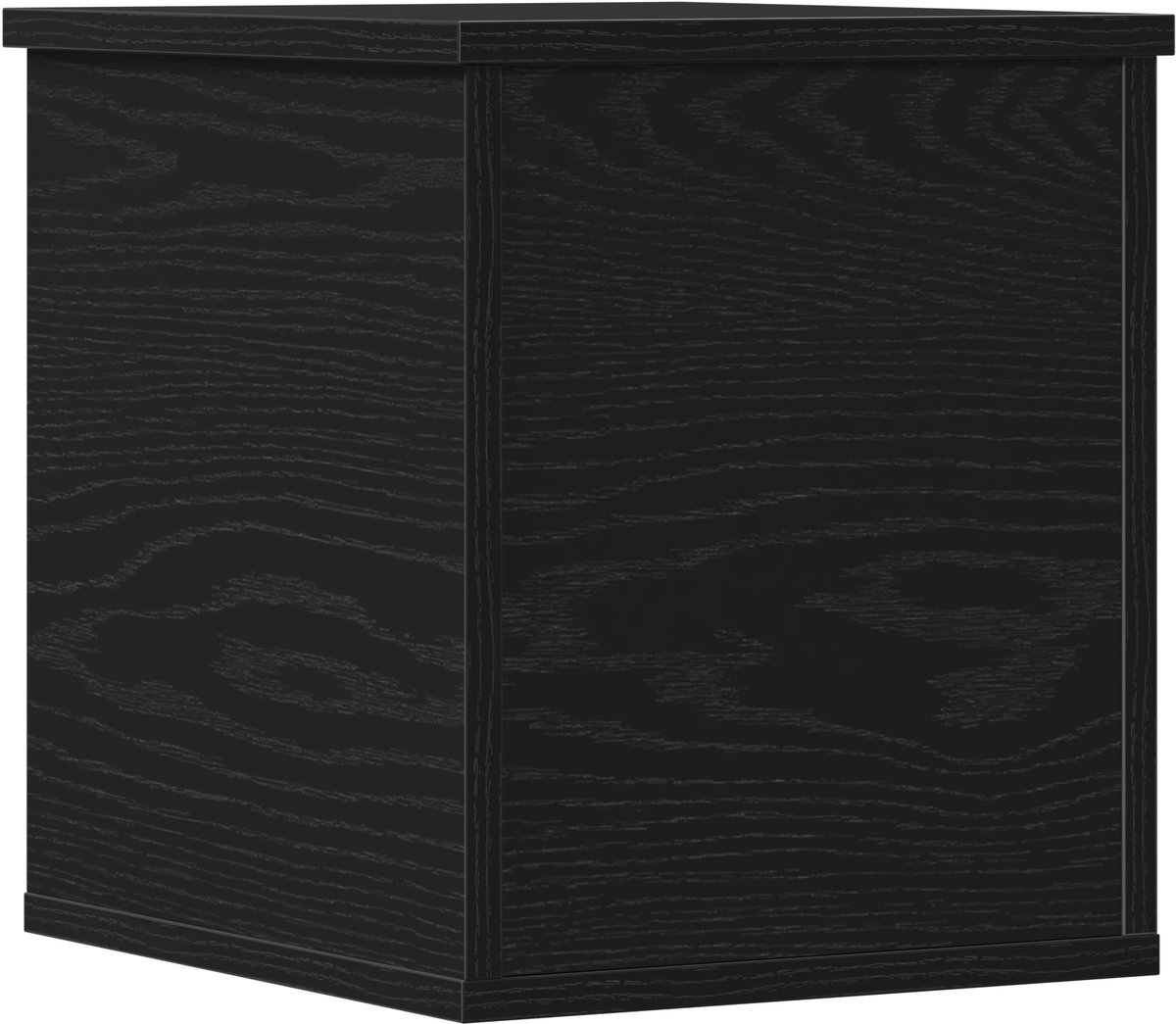 vidaXL - Opslagdoos - met - opslag - Zwart - Eiken - 30 - x - 35 - x - 35 - cm - Bewerkt - hout
