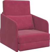 vidaXL - 2-in-1 - Sofa - Bed - Wijnrood - 65x80x83 - cm - Velvet