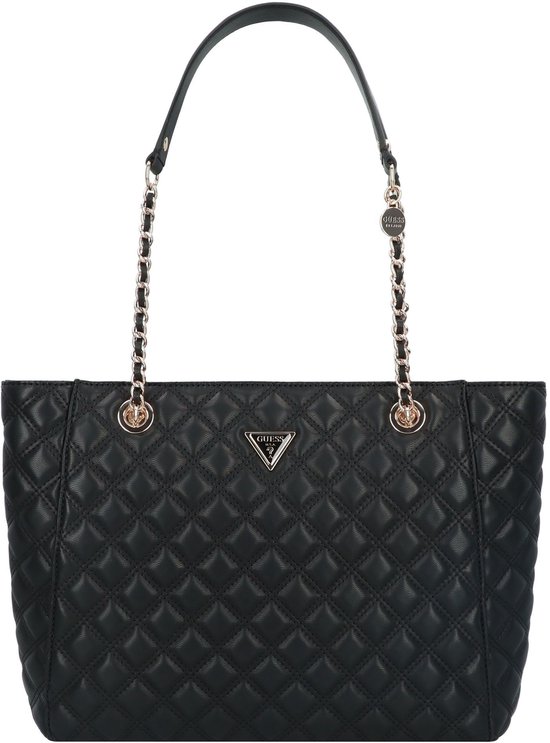 GUESS Giully Tote Schultertasche In Schwarz – Gesteppt, Mit Reißverschluss, Ca. 36x29x10 Cm – Praktische Alltagstasche