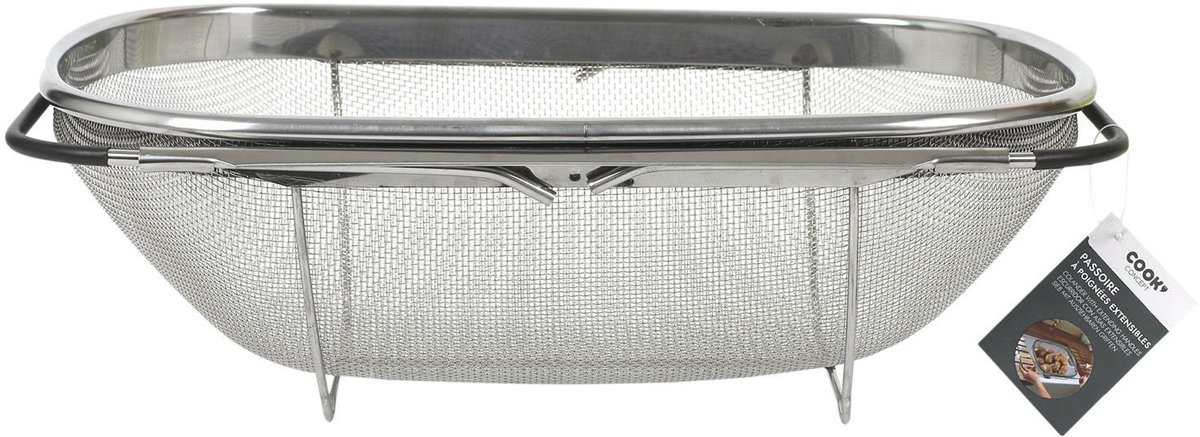 Cook Concept Keuken vergiet Extendable - 34 x 25 x 11 cm - vergiet voor voedsel - Metaal - Uitschuifbaar - Extra breed