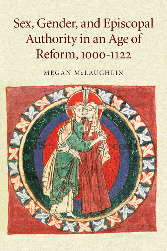 Boekomslag met de titel 'Sex, Gender, and Episcopal Authority' en een middeleeuwse illustratie van twee omhelzende figuren.