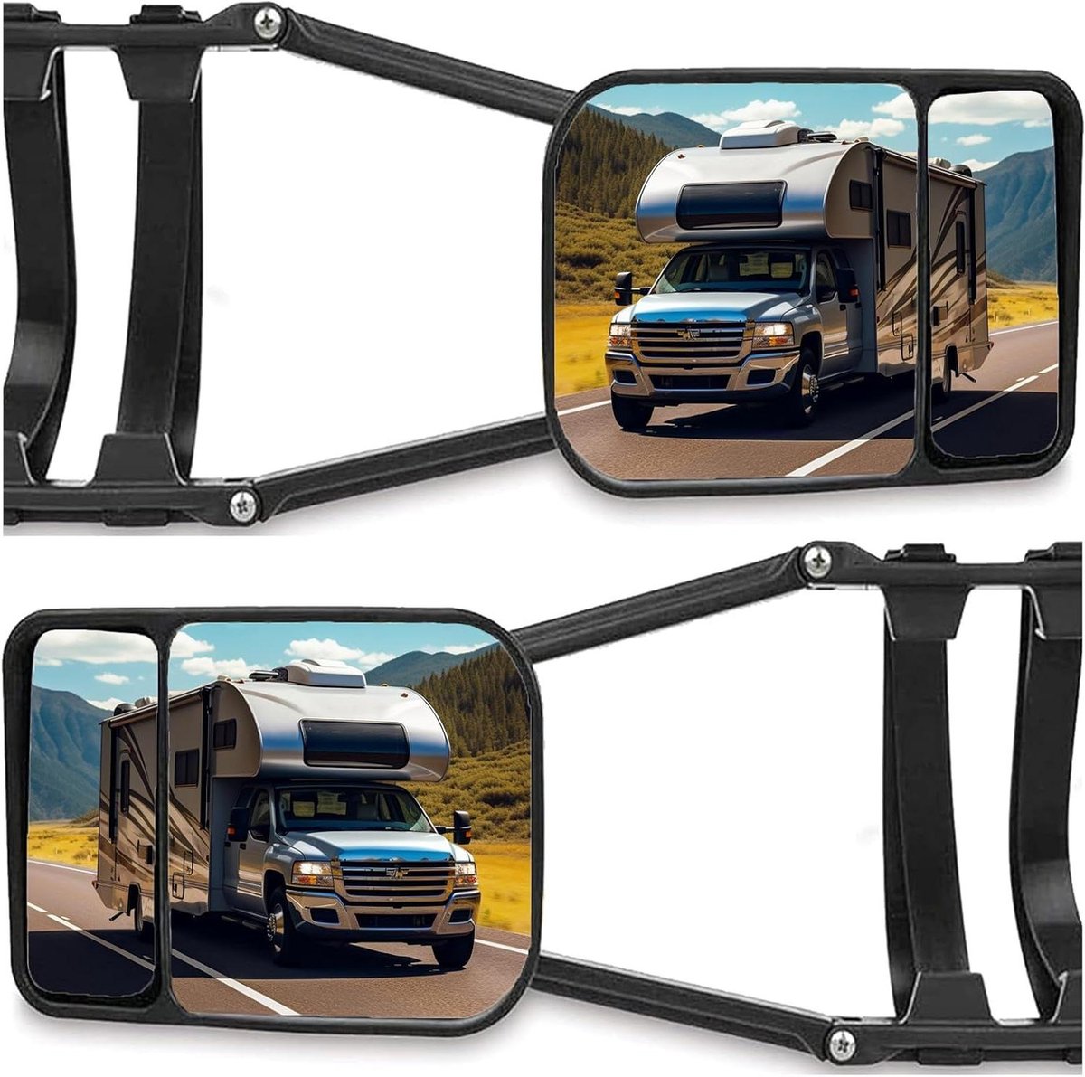 Image of 2x Aanhangspiegel sleepspiegels verstelbare uitschuifbare spiegel voor auto camper caravan RV-trekspiegel