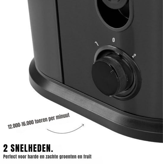Thuys - Sapcentrifuges Groenten en Fruit - Elektrische Sapcentrifuge - Sapcentrifuge - 17x24x29cm - Zwart van Thuys — afbeelding 3