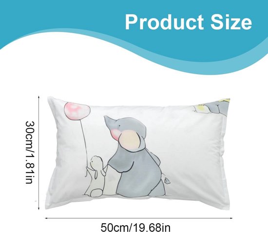 Winmany Peuter katoenen mousseline kussenslopen baby meisje jongen kussensloop reizen kussen kussenslopen met envelop ontwerp kinderbed accessoires geschikt voor 33 x 45 cm 35 x 48 cm 30 x 40 cm