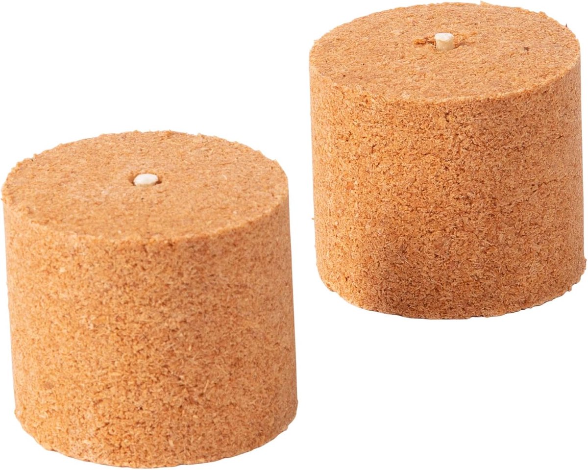 2x Houtsnippers Brandstofelementen voor Tuinfakkels Wasrollen voor Tuinfakkels - Flikkerend Vuureffect - Tuingadget voor Buiten voor Mannen & Vrouwen - Vuurkom Vuurkolom (7,5 cm x 8 cm Hoogte)