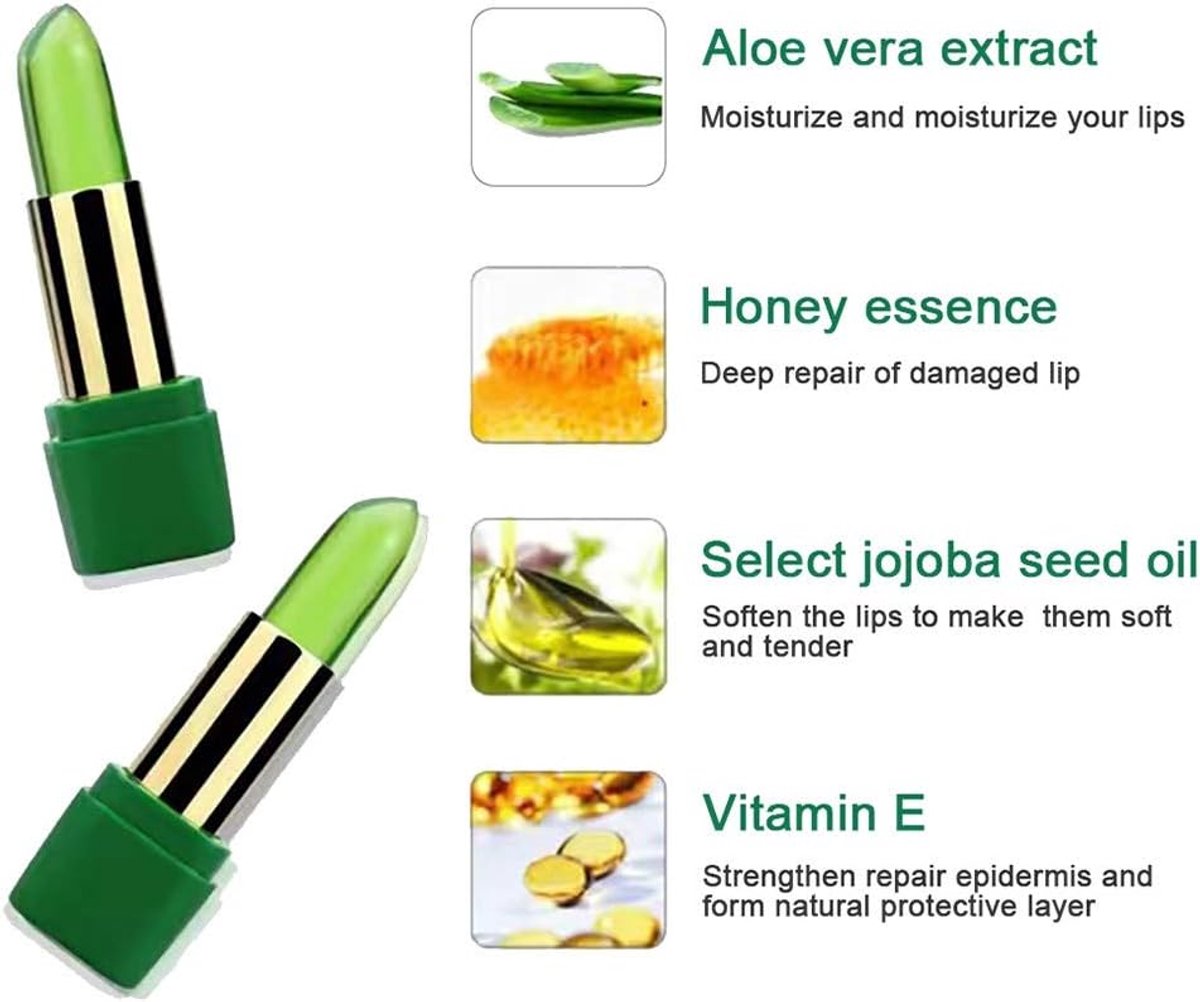 Aloë Vera lip Gel balm Lipstick - Kleurverandering Langdurige - Hydraterende - Lip Balm | Lippenbalsem Aloe vera | Lip balm aloevera Smaak| balsem voor lippen - lip protector | Lip stick | Verzacht en beschermt | Veranderd de kleur van je lippen — cadeau in Cadeau-ideeën - foto 7