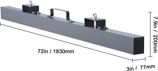 72” Magnetische Veegmachine, 105 Lbs Hefmagnet voor Vorkheftrucks - Krachtig En EfficiëNt Reinigingsgereedschap voor Industrieel Gebruik van HANGAR DOOR製 — afbeelding 2