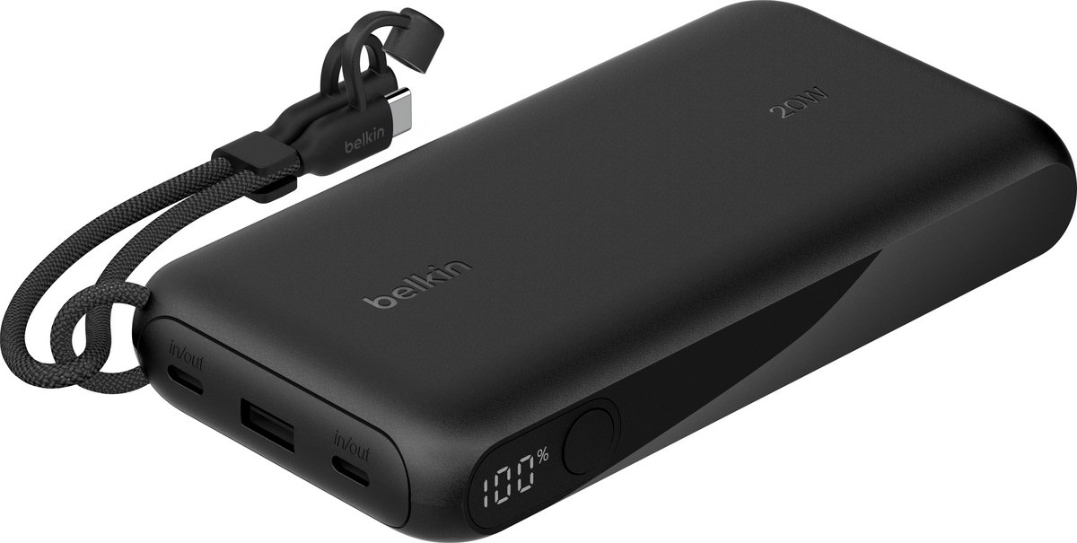 Belkin BoostCharge Powerbank 20.000mAh 20W Zwart met Display - Belkin - €27,99