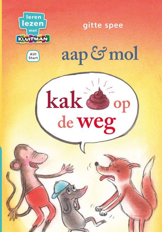 Leren lezen met Kluitman - aap en mol. kak op de weg - cover