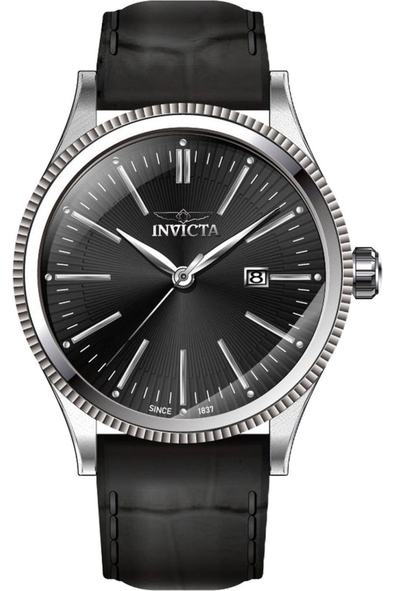 Invicta Celestial 47816 Heren Horloge - Waterdicht - Analoog - Quartz Uurwerk - Roestvrij Staal met zwarte Wijzerplaat - 43mm