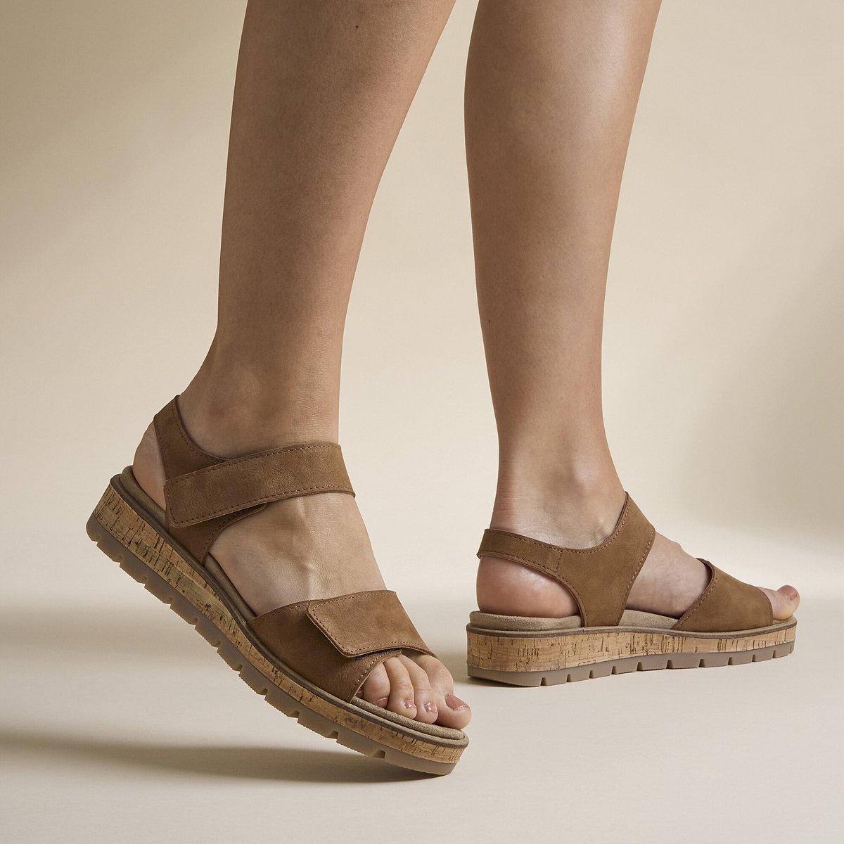 Feyn Sandalen cognac Nubuck - Maat 37
