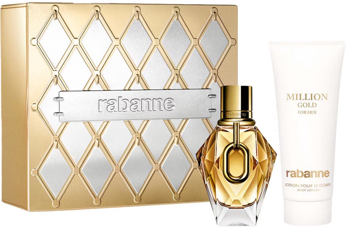 Paco Rabanne MILLION GOLD FOR HER Set 2st Eau de Parfum spray 50 ml + Body lotion 100 ml