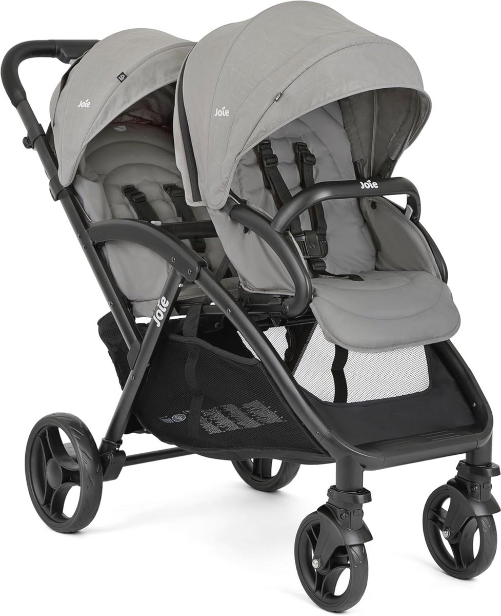 Dubbele kinderwagen - Tweeling wandelwagen - Reizen met kinderen - Lichtgewicht ontwerp - 11.24 kg - Grijs