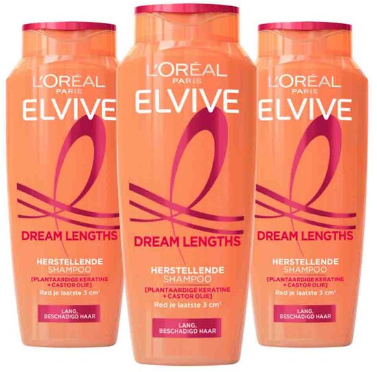 L'Oréal Elvive Dream Lengths Shampoo - 3 x 250 ml - Voordeelverpakking
