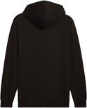 Achterkant van een zwarte PUMA hoodie met capuchon en lange mouwen.