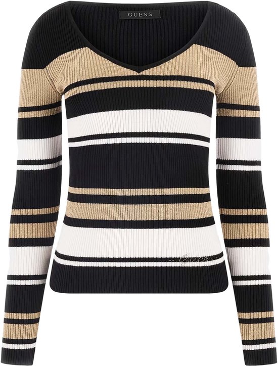 Guess Evie Gestreepte Vn Ls Swtr Jurk Streetwear Vrouwen bol