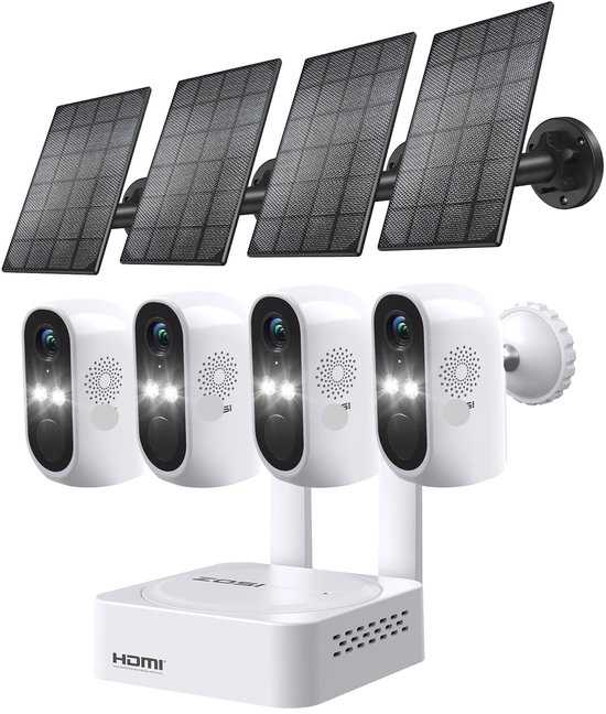 Beveiligingscamerasysteem - Draadloze Camera - Camerabewaking - 8 Kanaals NVR - 3MP Camera’s - Buiten Gebruik - Nachtzicht & Audio - 4 Camera's - 4x Op Zonne-energie — afbeelding 5