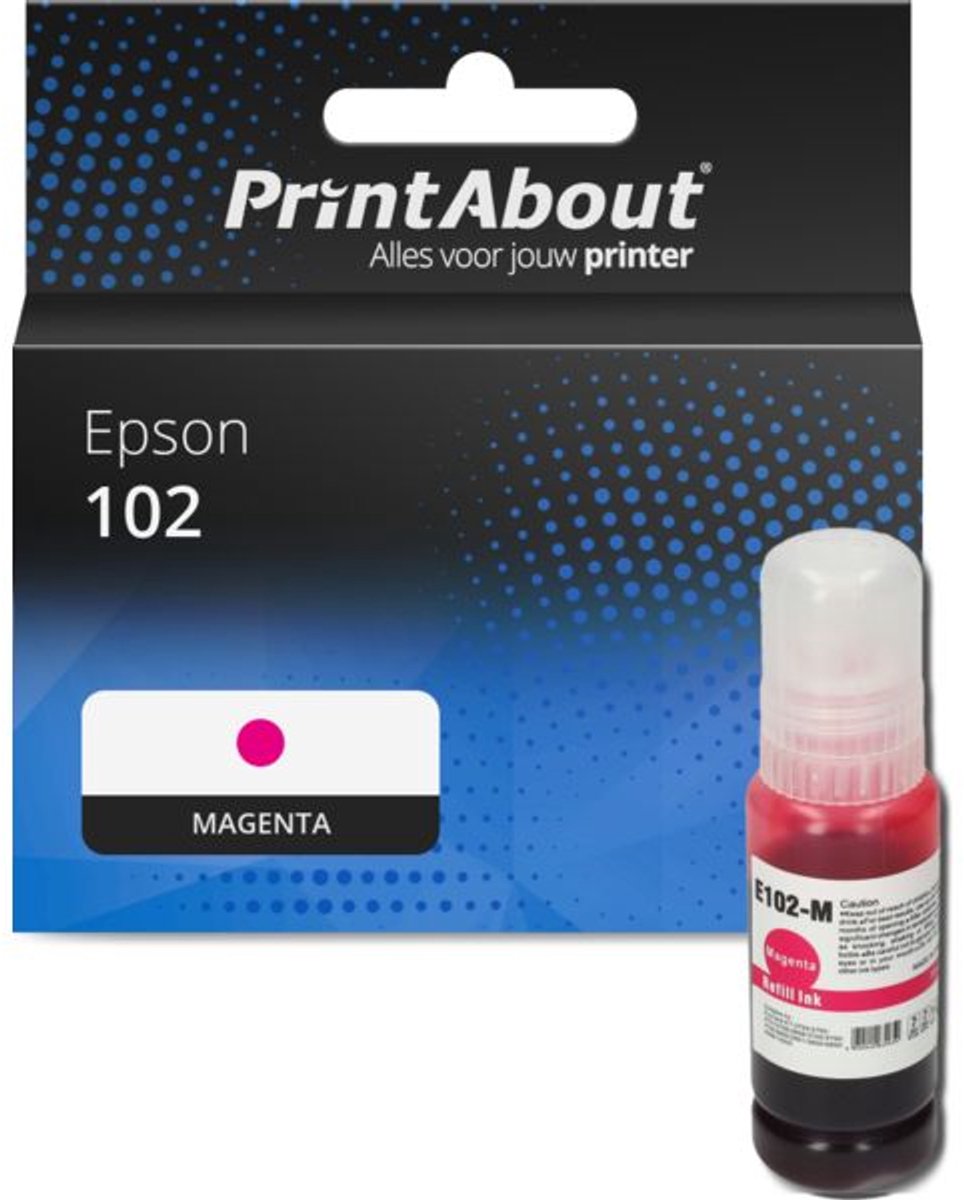 PrintAbout huismerk Inktcartridge 102 (T03R340) Magenta geschikt voor Epson