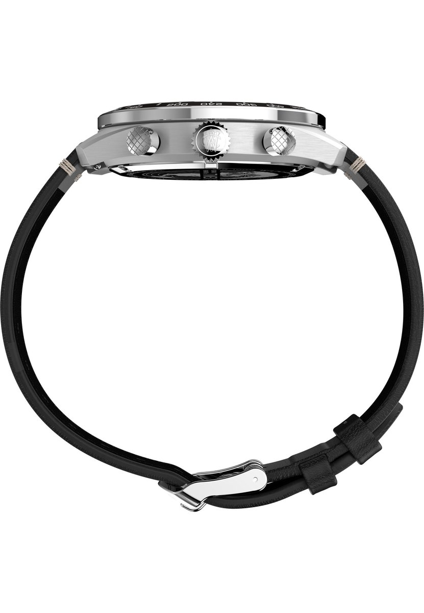 Timex Waterbury Traditional Chronograph Quartz Analoog Horloge Zwart Kast: 100% Roestvrij Staal | Armband: 100%Leer 41 TW2Y18600AJ, TW2Y19200AJ