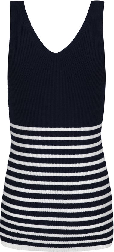 Felix Hardy Tricot T-shirts de 3 débardeurs d'été pour femme Beige-Bleu ciel-Bleu marine - S