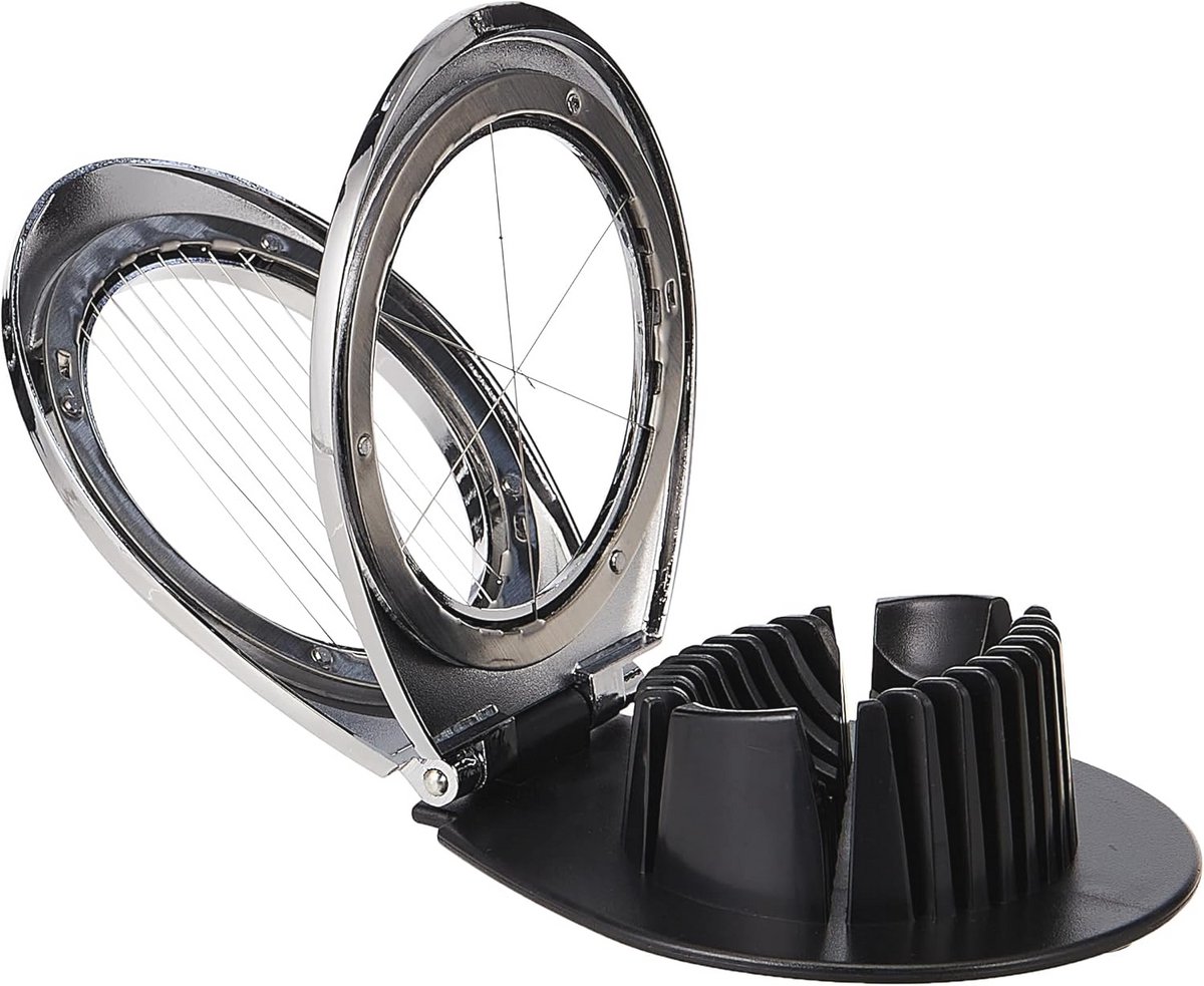 Eiersnijder - 2 vakken - roestvrij staal - zilver - keukenaccessoire