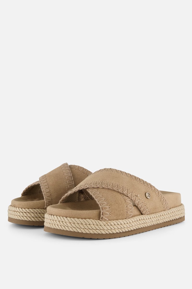Warmbat Nullagine Slippers beige Suede - Maat 38