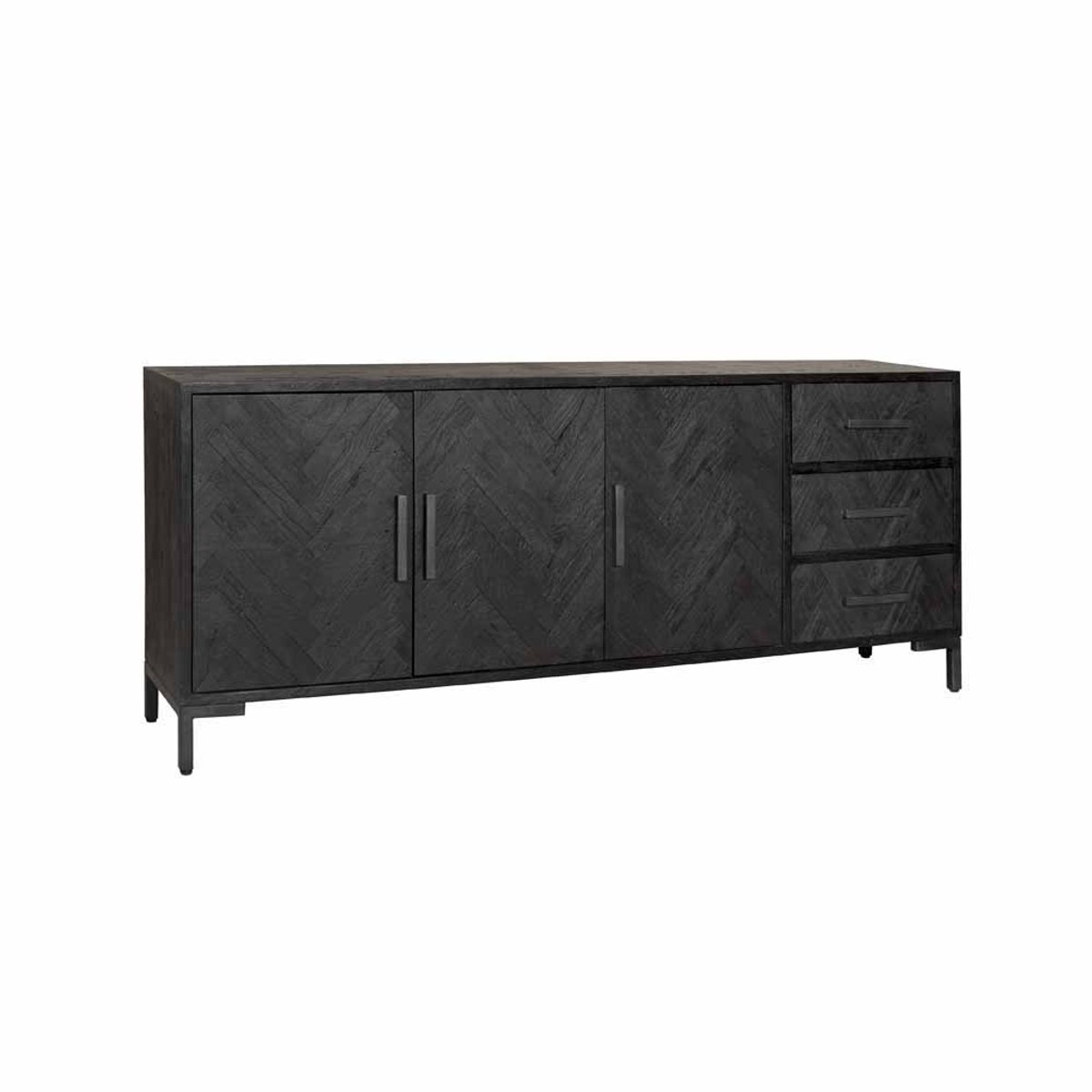 Tower Living Ziano Sideboard 3 drs. 3 drws. - 220x45x90 Zwart