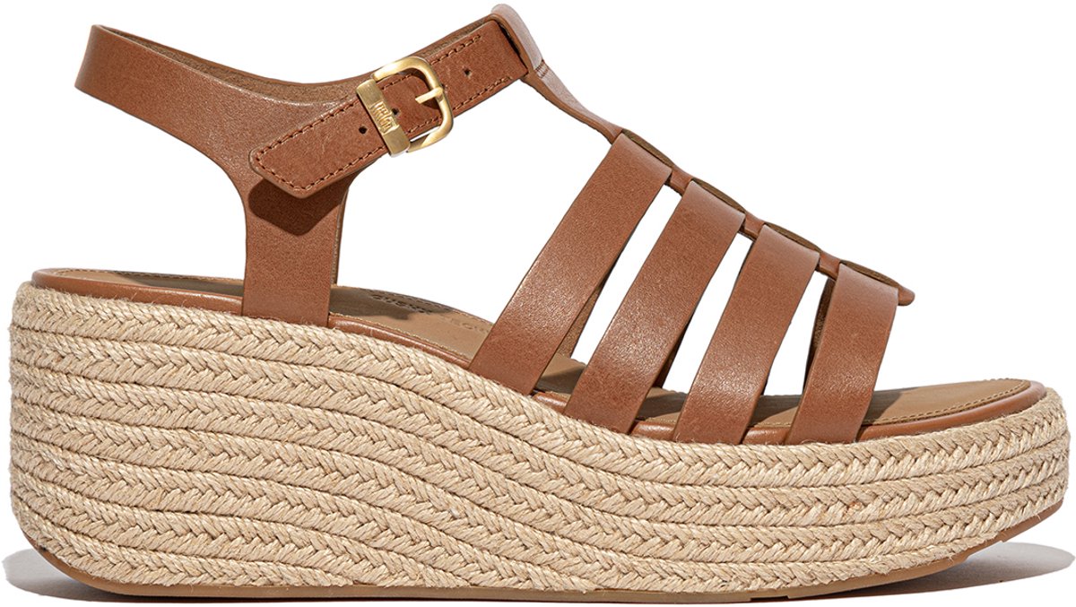 FitFlop FitFlop Platfforms Espadr. Leather Fisherman Wedge Sandals Bruin