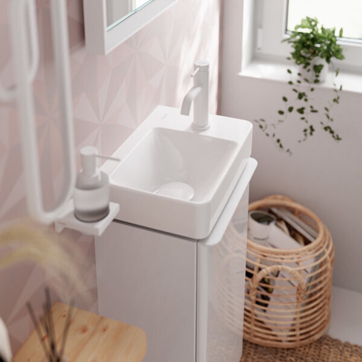 hansgrohe Tecturis S - Wastafelkraan - Ééngreeps bediening - CoolStart energiebesparend - Met trekwaste - 80mm maat - Mat Zwart