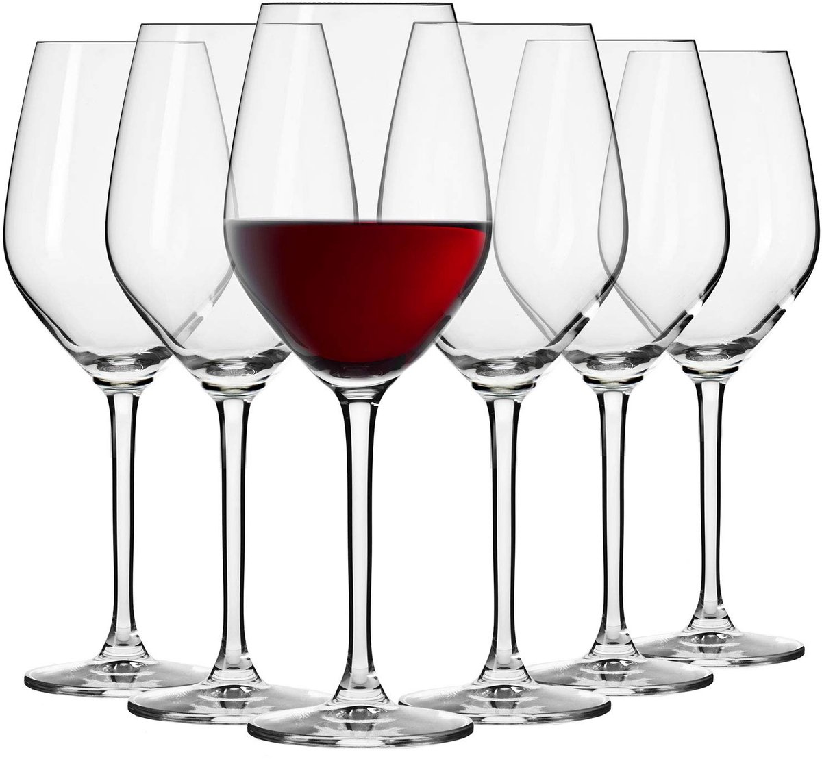 KROSNO | Kleine Rode Wijnglazen | Set van 6 - 300 ml | Splendour Collectie | Kristalglas | Perfect voor Thuis, Restaurants en Feesten | Vaatwasser Veilig