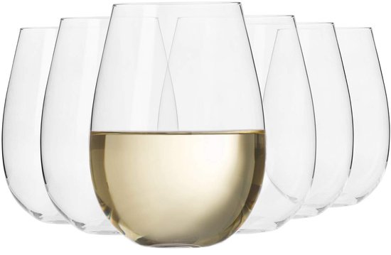 KROSNO | Sans grands Verres à vin Witte | Set de 6 - 500 ml | Collection Harmony | Perfect pour la maison, les restaurants et les fêtes | Lave-vaisselle