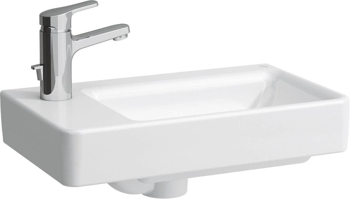 Laufen Pro S - Fontein, 48x28 cm, 1 kraangat links, wit H8159550001041
