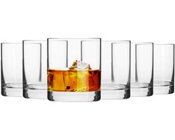 KROSNO | Whisky Glazen | Set van 6 - 300 ml | Loodvrij kristalglas | Blended Collectie | Perfect voor Thuis, Restaurants en Feesten | Vaatwasser Bestendig