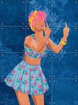 IXXI Not Your Girl, Raissa Oltmanns - 60 x 80 cm - Gratis ophangtool - Grote wanddecoratie en posters - Illustraties, Pop art, Digitale Kunst