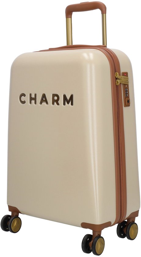 Charm London Capetown Koffer 20 Inch - Handbagage - Hardcase - S - Reizen - Travel - Dames - Beige