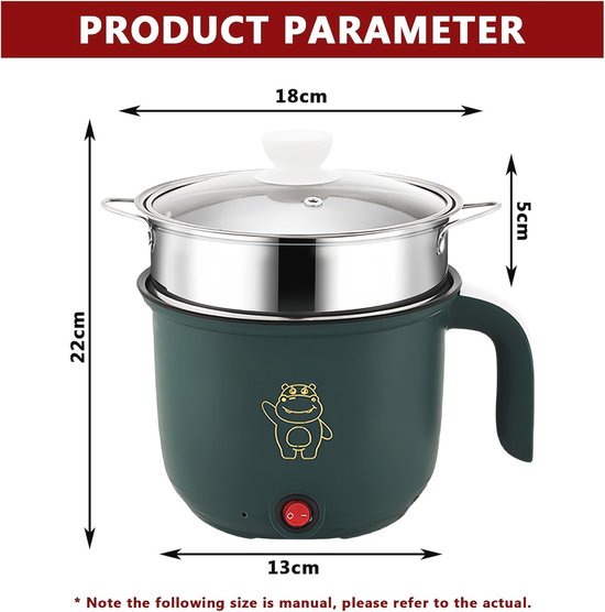 Elektrische pastascooker 1,8 L met anti-aanbaklaag voor een perfecte bereiding van Emerio — afbeelding 2